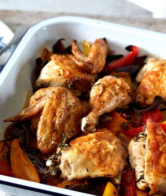 Grilled Chicken Thighs with Sweet Onions and Peppers QuickRecipes