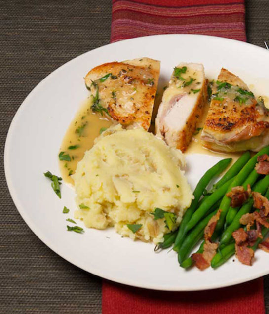 Stuffed Chicken And Herb Gravy With Creamy Polenta Quickrecipes