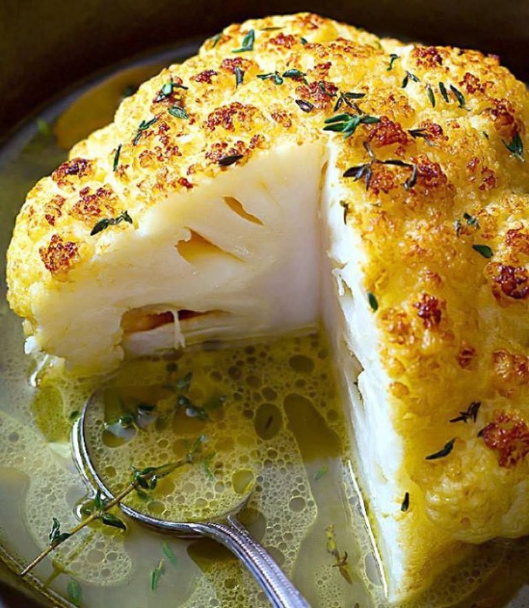 Whole Roasted Cauliflower With Butter Sauce QuickRecipes