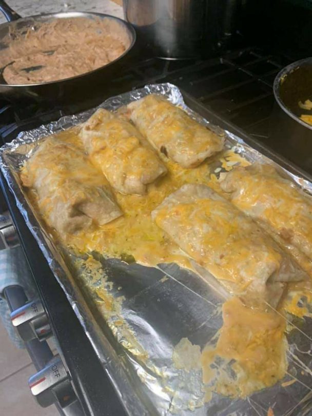 wet chile verde burritos and homemade refried beans – QuickRecipes