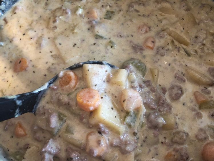 Creamy Potato And Hamburger Soup Made In The Crockpot Quickrecipes