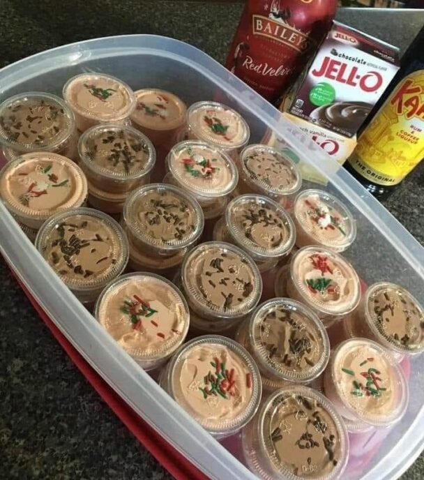 Christmas Chocolate Kahlua & Bailey’s Pudding Shots BestQuickRecipes