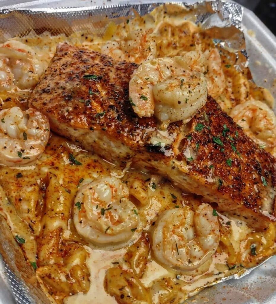 Salmon & Shrimp Alfredo Recipe QuickRecipes