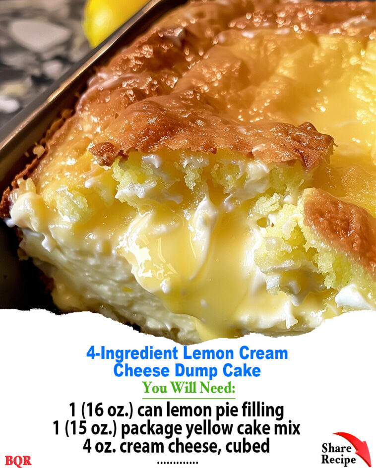 4-INGREDIENT LEMON CREAM CHEESE DUMP CAKE