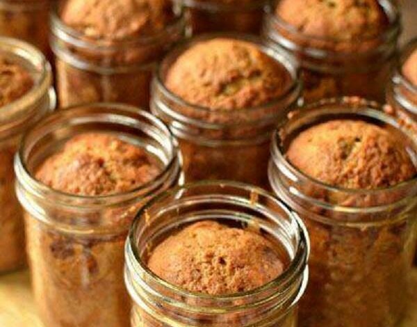 Banana bread in a jar