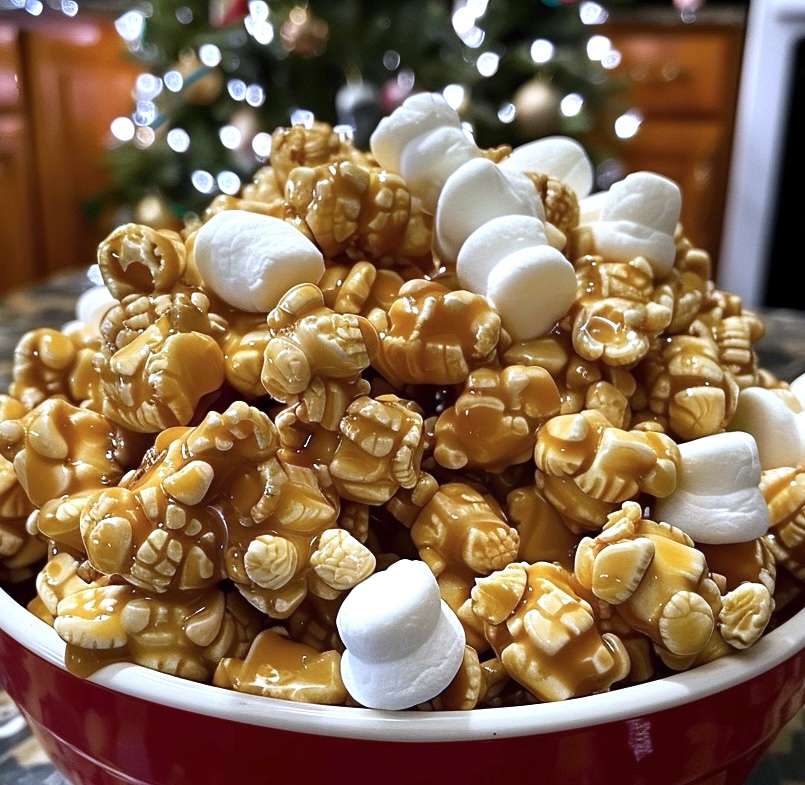 Christmas Marshmallow Caramel Corn