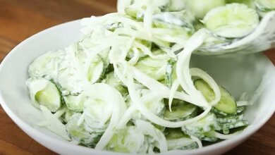 Creamy cucumber salad recipe