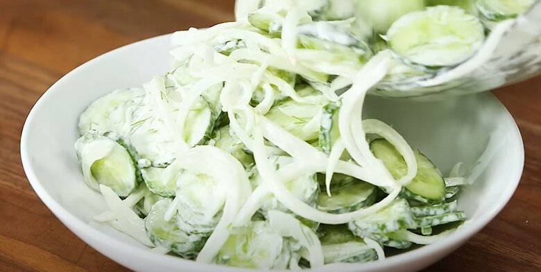 Creamy cucumber salad recipe