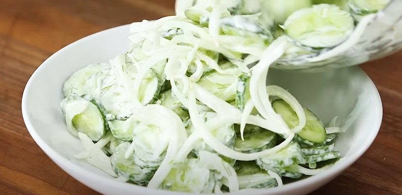 Creamy cucumber salad recipe