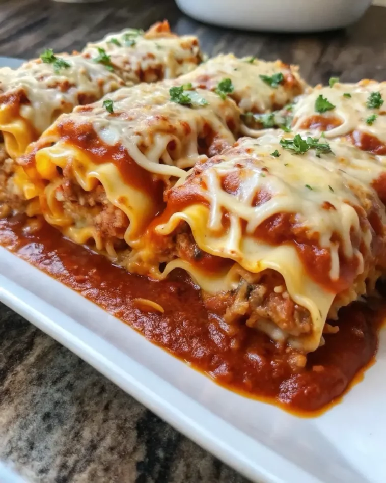 Lasagna Roll Ups With Spinach And Meat